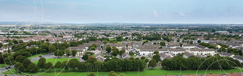Arial view of housing estates in Fingal
